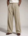 Hawks bay Pantalon large à plis pour homme en chevrons