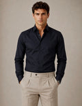 Hawks bay Chemise unie à manches longues en coton extensible