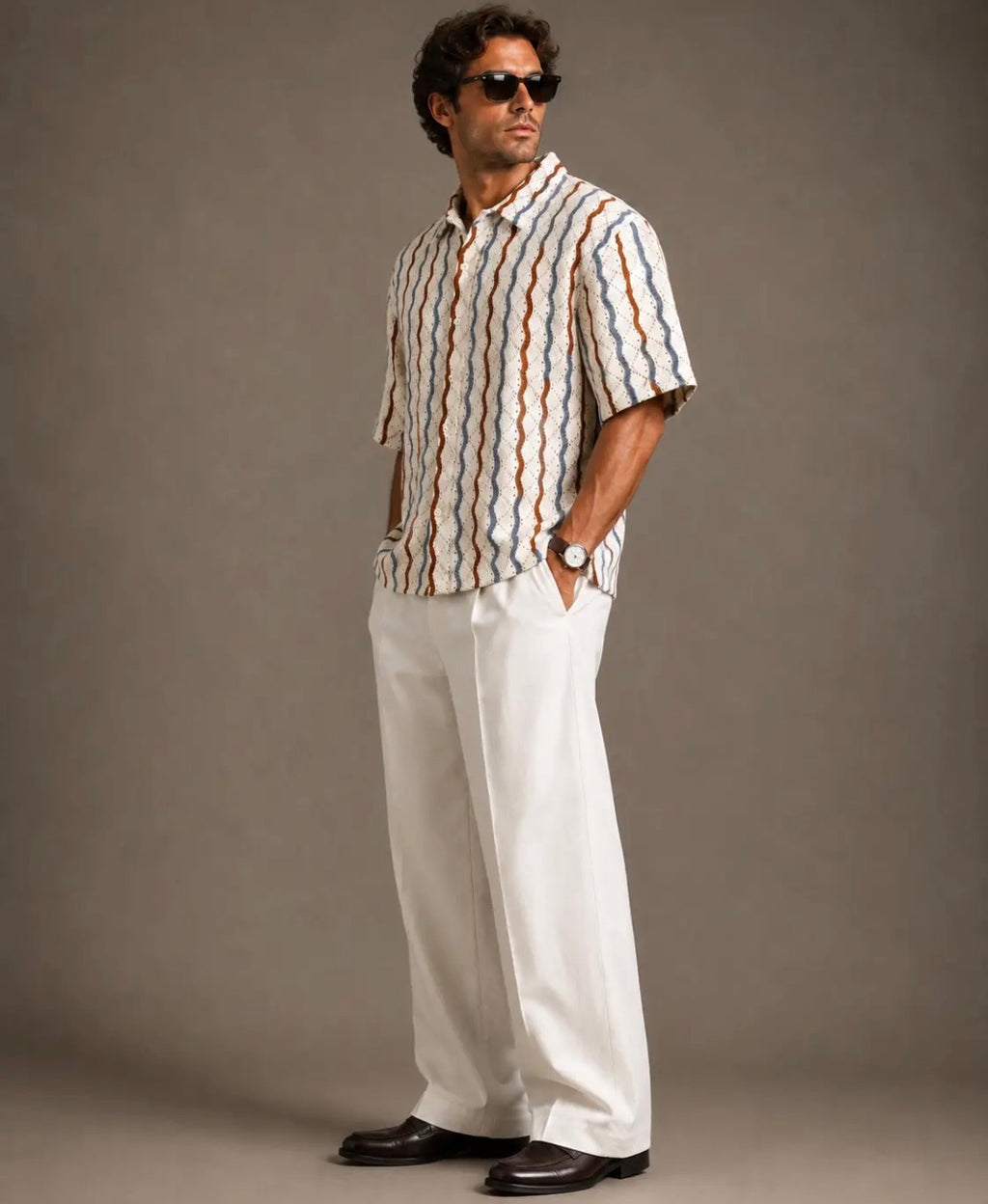 Hawks bay  Chemise à manches courtes texturée en crochet pour homme