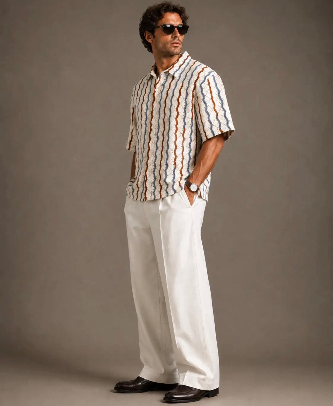 Hawks bay  Chemise à manches courtes texturée en crochet pour homme