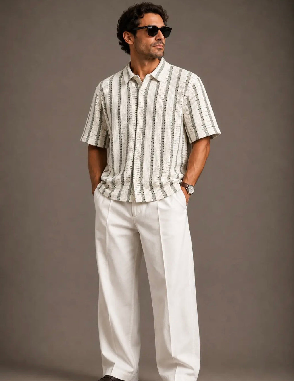 Chemise à manches courtes au crochet